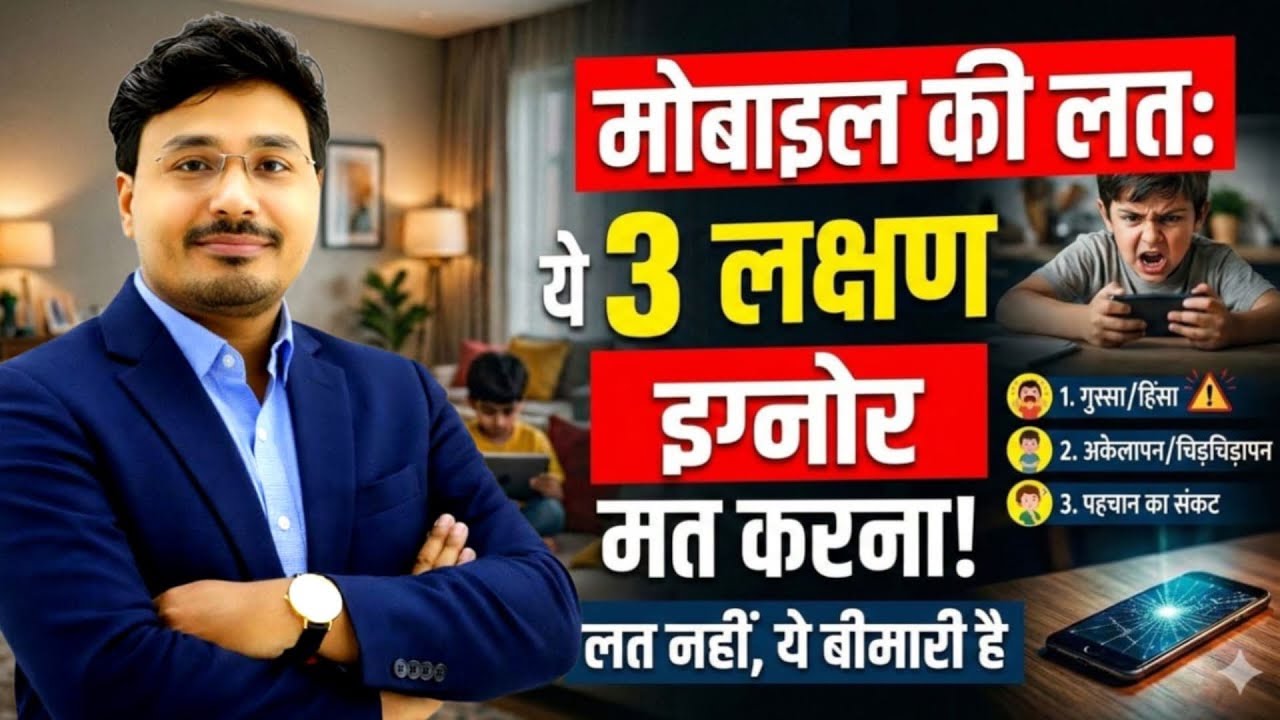 मोबाइल की लत के 3 खतरनाक लक्षण | बच्चों में गुस्सा, चिड़चिड़ापन और पहचान का संकट |Parents Must Watch