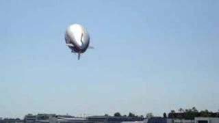 A rare scene: Goodyear Blimp Low Approach SMO Rwy21