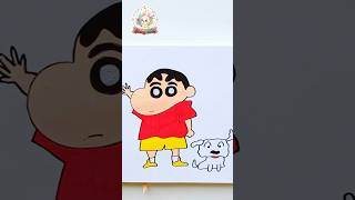 Funny CRAYON SHIN-CHAN & SHIRO 🐕 Easy Drawing for Kids | Lucky Star #Shorts