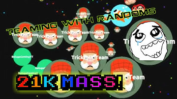 Agar.io: 21,000 MASS! - Teaming With Random Players