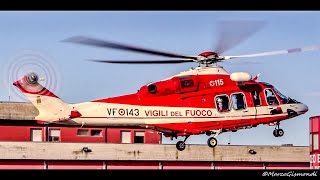 Leonardo AW139 STARTUP and takeoff - EPIC SOUND! - Vigili del Fuoco