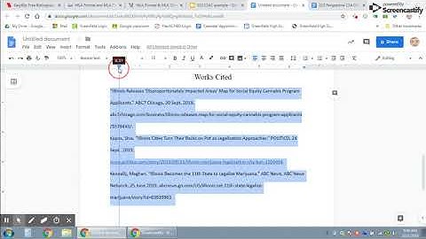 Formatting MLA Works Cited: Google docs