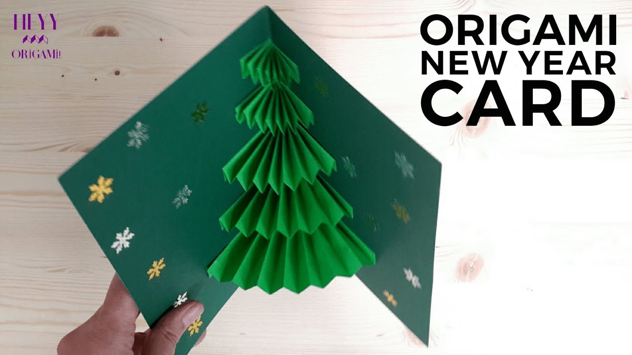 origami yilbasi cam agaci tebrik karti kolay origami kirigami pop up yilbasi tebrik karti yapimi youtube origami and kirigami origami easy origami