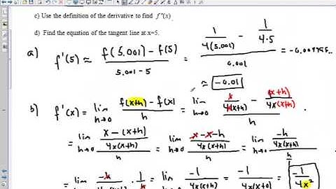 Review Exam I Part II - Limits and Derivatives