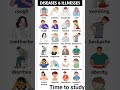 disease and illness name in English # Time to study # English knowledge