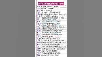 Most Important Full Form / Full Form / CJI / PM / CM / MP / MLA / IPC / FIR / IAS #fullform #shorts