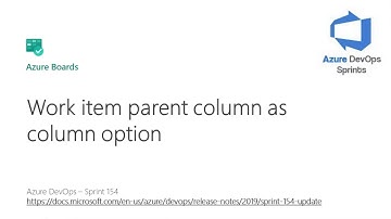 #azuredevopssprints 154 - Work item parent column as column option