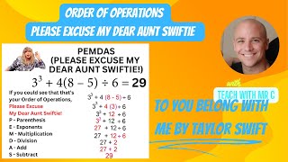 Taylor Swift Order of Operations Please Excuse My Dear Aunt Swiftie