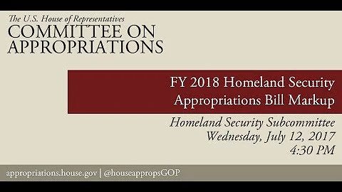 Subcommittee Markup: FY18 Homeland Security Appropriations Bill (EventID=106241)