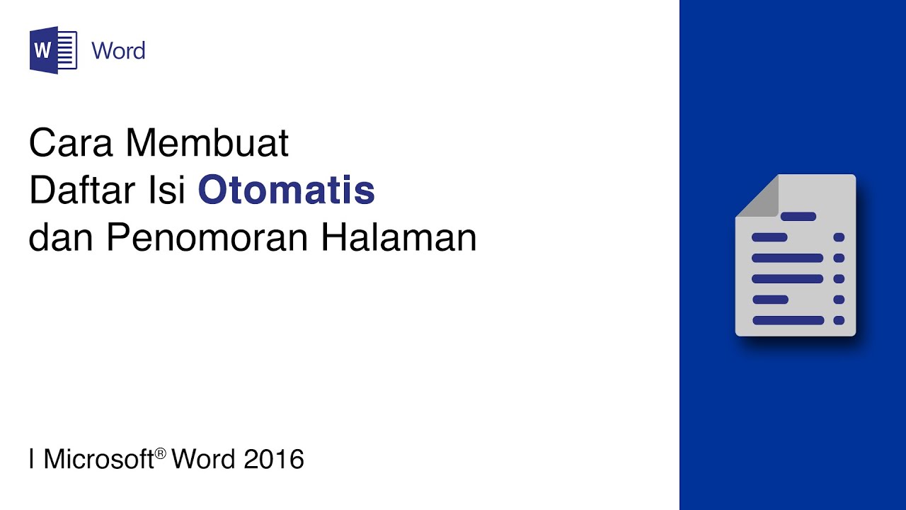 Tutorial Cara Membuat Daftar Isi Otomatis & Penomoran Halaman di Ms