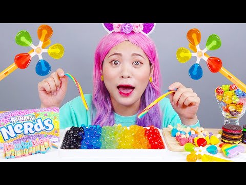 Gökkuşağı Tatlısı popping boba Mukbang DONA Türk