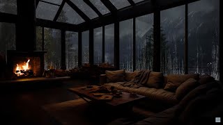 Rain Sounds ASMR | Soothing Rhythm Of The Rain Sounds For Sleeping At Night with Cozy Fireplace🔥