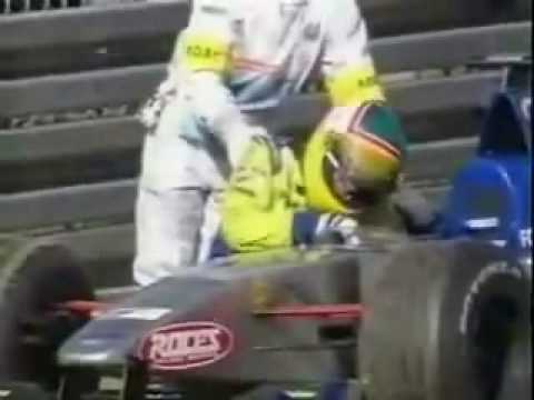 Il pianto di Luca Badoer (Minardi) GP d'Europa 1999