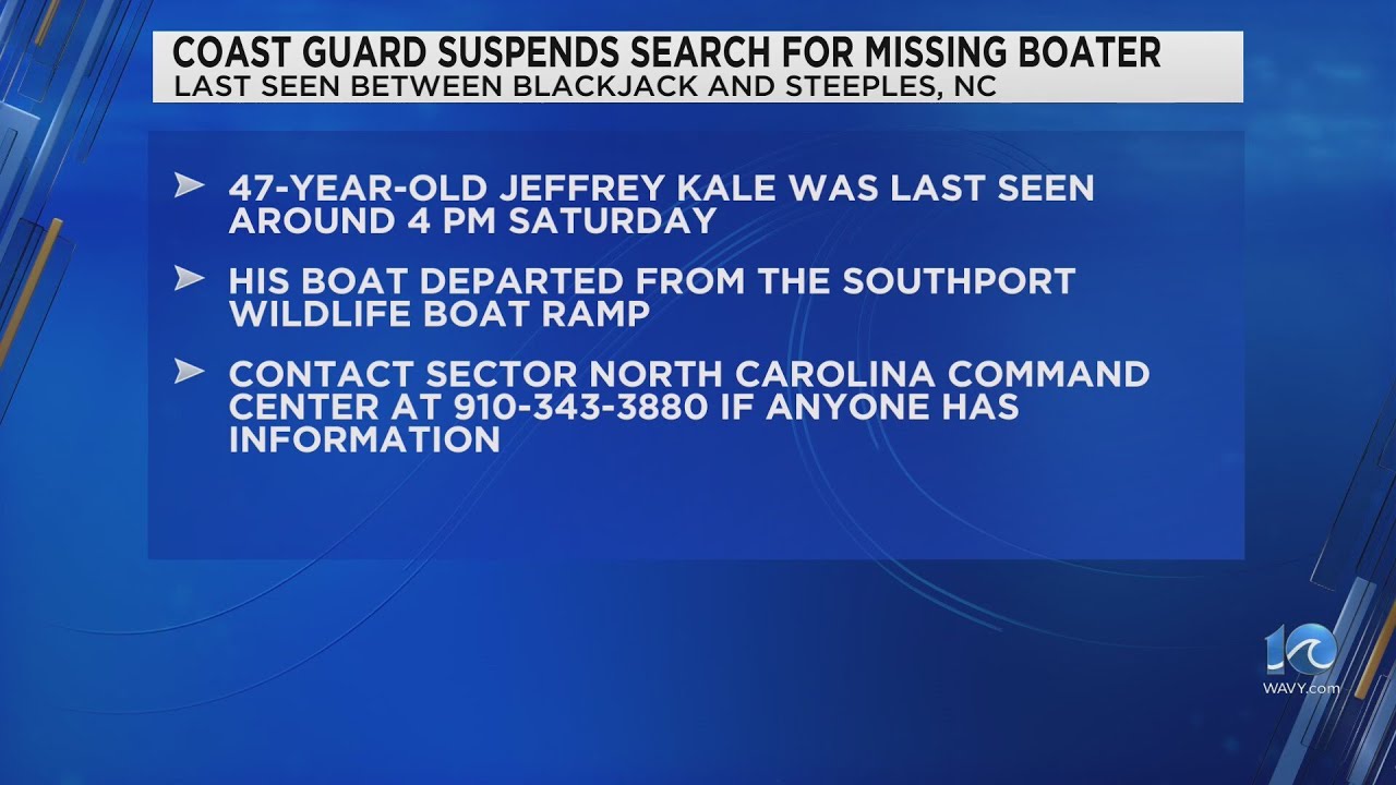 Coast Guard suspends search for missing boater in North Carolina - YouTube