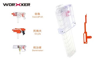 Worker Hybrid Dart Pusher & Magazine Adapter for Flywheel Blasters