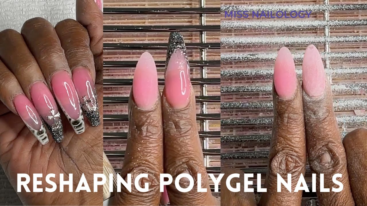 Reshaping Polygel Nails For Beginners | Almond Shape Using A Hand File