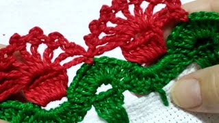 crochet edging with flowers 💐 very beautiful and easy #182 #crochet #edging #dishcloth #diy