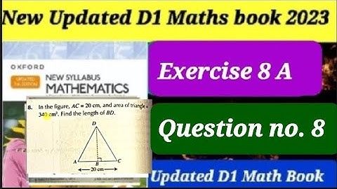 Exercise 8A question 8, d1 maths updated edition|| area and perimeter||d1 maths book 1 ex 8a q8