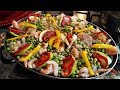بايلا الاكلة الاسبانية الشهيرة بالدجاج و فواكه البحر بطريقة سهلة و لذيذة Paella 