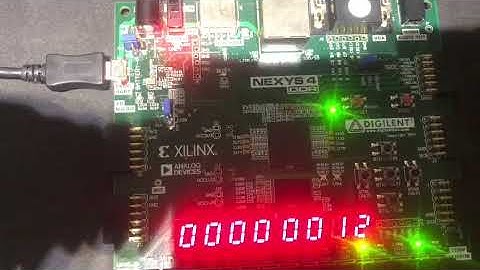 Contador ascendente utilizando las pantallas de 7 segmentos de la tarjeta  FPGA Nexys 4.