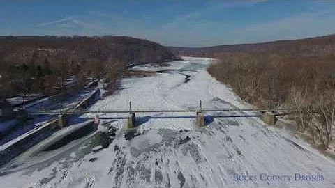 The frozen Delaware River