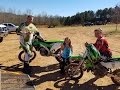 Taking the kx 450f the KX 65 the SSR 110DX little girl ride pocket bike!