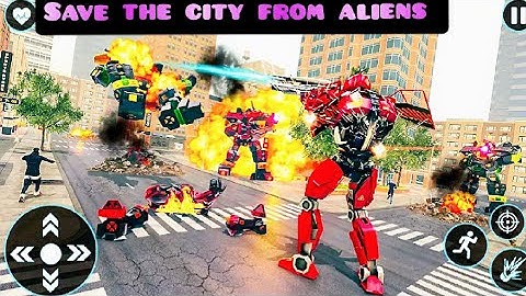 Dino Robot Car Game - Flying Robot Transforming Game - Save the city from aliens #4