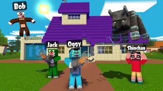 Oggy gets Gravity Gun | Oggy , Shinchan , Jack and Bob in Minecraft