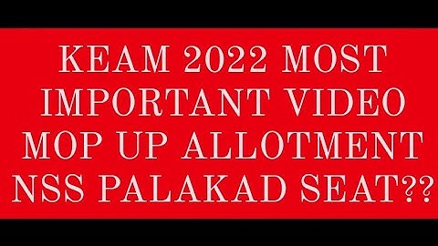 KEAM 2022 | MOPUP ALLOTMENT