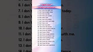 I don't have ~ 20 daily use sentences #learnenglishwithdsm #spokenenglish #dailyusesentence #shorts