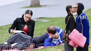 Bella Hadid and her boyfriend Marc enjoys a day at the park in New York City