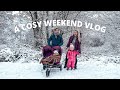 A COSY WEEKEND FAMILY VLOG UK / WALKING IN THE SNOW &amp; BAKING MOLDOVAN PLACINTE / 4K