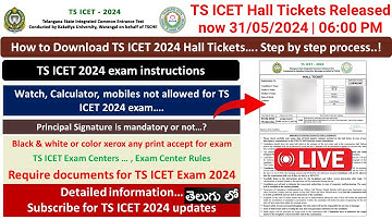 TS ICET Hall Tickets are released 2024 | #tsicethallticket2024 step by step process  Detailed info