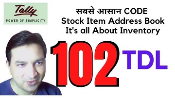 Tally Chapter 102 TDL for Stock Item Address Book By Rajiv Mishra Computer Class | TDL FILE banaye