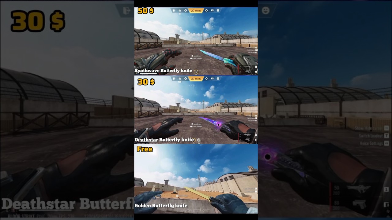 Blood Strike All Butterfly knife skins comparison #bloodstrike #bloodstrikemobile #gaming #codm