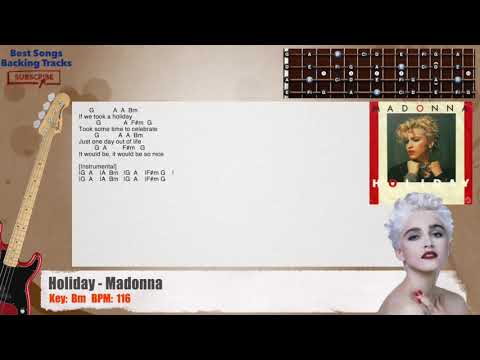 holiday---madonna-bass-backing-track-with-chords-and-lyrics