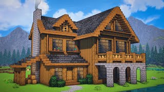 Minecraft: Large Wooden Cabin Tutorial
