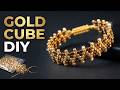 Modern Cube Beadwork: Golden Dorika & Miyuki Bracelet Tutorial 💎✨