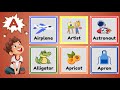 ABC Flash Cards Words for Toddlers | Alphabet Words A to Z | Learning Words for Toddlers