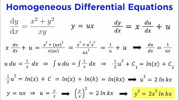 Homogeneous Differential Equations and Bernoulli Differential Equations