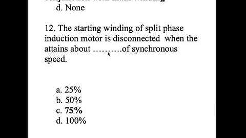 single phase induction motor mcq