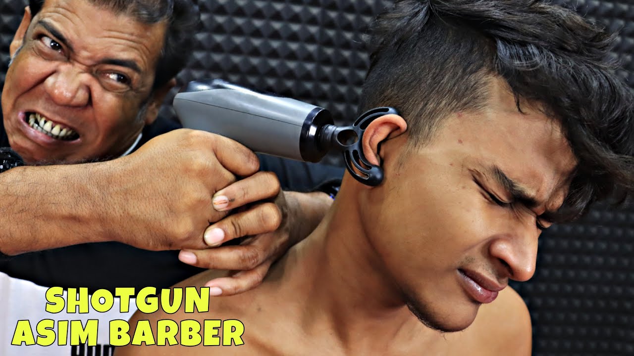 Shotgun Massage by Asim Barber | Head Massage & Neck Cracking | Ear Massage & Ear Cracking | ASMR