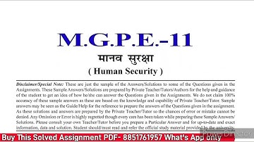 MGPE 11 Solved Assignment 2024-2025 | MGPE 11 Solved Assignment 2024-25 Hindi | MGPE 11 Assignment