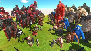 MARVEL WAR - MARVEL TEAM vs TITAN TEAM - Animal Revolt Battle Simulator