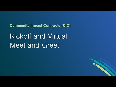 CIC – Kickoff and Virtual Meet and Greet