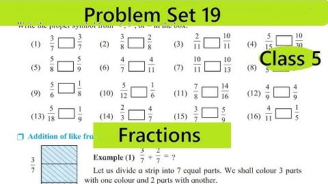 Problem Set 19 Class 5th Math Chapter 5 Fractions / Problem Set 19 full / Std 5 / Maharashtra Board
