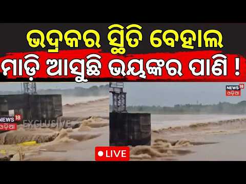 ମାଡ଼ି ଆସୁଛି ଭୟଙ୍କର ପାଣି Live: Baitarani River Crosses Danger Mark at Akhuapada | Bhadrak Flood