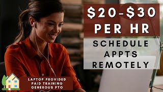 $20-$30 PER HR! SCHEDULE APPOINTMENTS * REMOTE WORK FROM HOME JOBS 2024