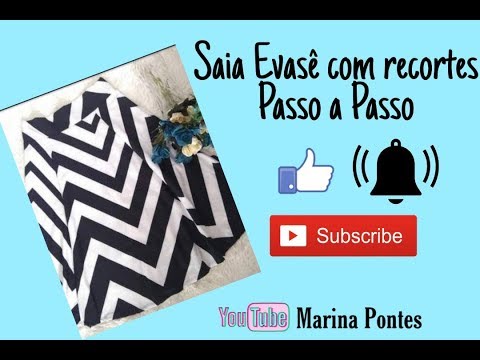 Saia Evasê com Recortes Passo a Passo👗👚👖