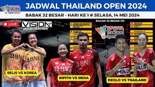 Jadwal Lengkap Thailand Open 2024 hari ini, day1 ~ReLis vs Korea, Deglo vs Thailand, Ripith vs India